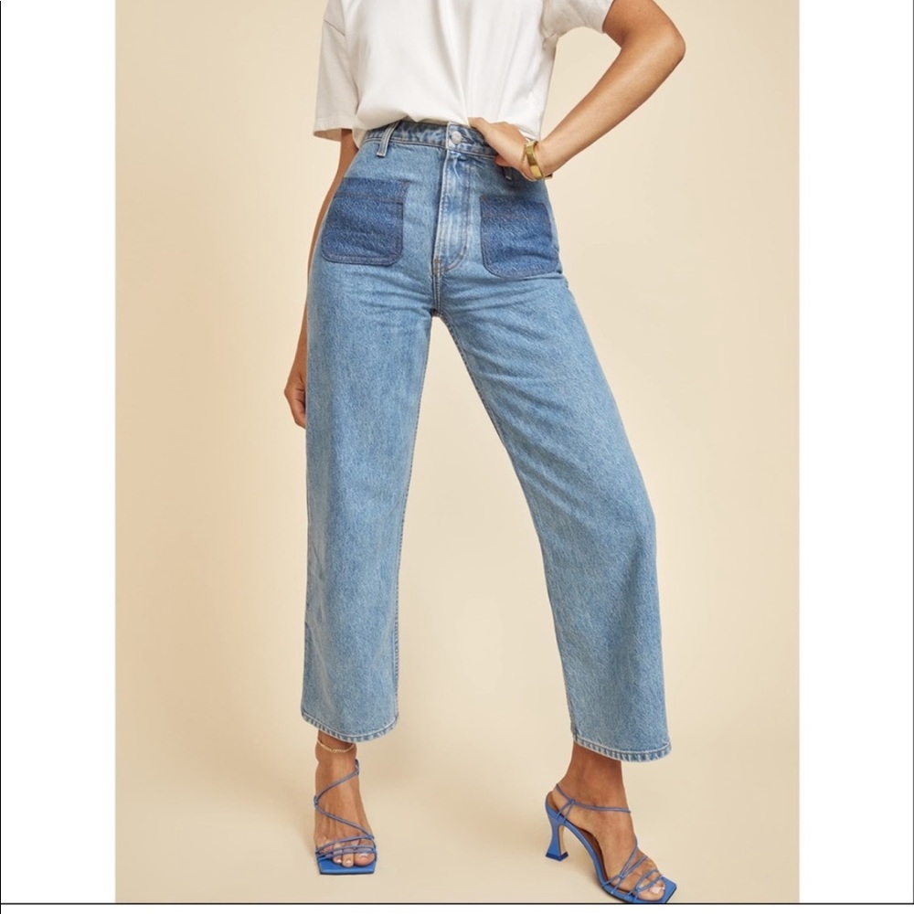 Reformation Eloise Patch High Rise Straight Leg size 31